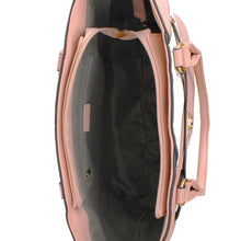 Cargar imagen en el visor de la galería, Tote Pink and White Stripe Handbag for Women
