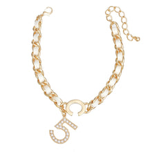 Cargar imagen en el visor de la galería, Anklet White Woven Gold Chain No 5 for Women

