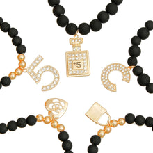 Cargar imagen en el visor de la galería, Matte Black Boutique &amp; No.5 Charm Bracelets
