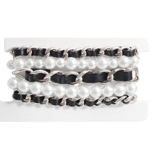Cargar imagen en el visor de la galería, Silver Chain Pearl 5 Pcs Bracelets

