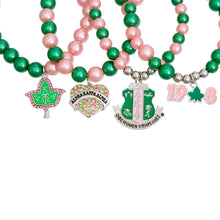 Load image into Gallery viewer, AKA Sorority Pink Green Pearl Bracelets
