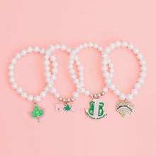 Load image into Gallery viewer, AKA Sorority Charm White Pearl Bracelets
