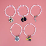 Bracelets Aurbo Bead Black Queen Charm Set