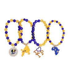 Load image into Gallery viewer, Blue Gold Bead Gold Sorority Set
