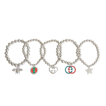 Cargar imagen en el visor de la galería, Silver Luxe Charm Stretch Bracelets
