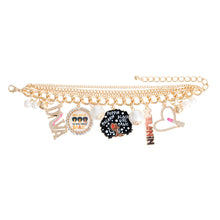 Load image into Gallery viewer, Gold Melanin Diva Charm Bracelet
