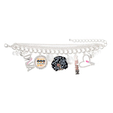 Load image into Gallery viewer, Silver Melanin Diva Charm Bracelet
