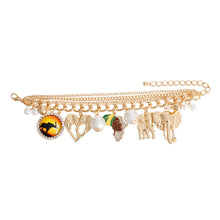 Cargar imagen en el visor de la galería, Gold African Elephant Charm Bracelet
