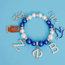 Cargar imagen en el visor de la galería, Blue White Pearl Zeta Bracelet
