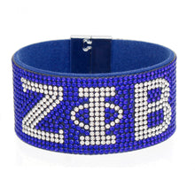 Cargar imagen en el visor de la galería, ZPB Sorority Blue Rhinestone Magnetic Bracelet

