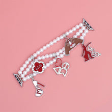 Cargar imagen en el visor de la galería, Updated DST White Pearl Charm Watch Band Women
