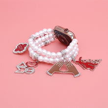 Cargar imagen en el visor de la galería, Updated DST White Pearl Charm Watch Band Women
