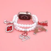 Cargar imagen en el visor de la galería, Updated DST White Pearl Charm Watch Band Women
