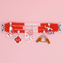 Cargar imagen en el visor de la galería, DST Sorority Red Clear Bead Watch Band for Women
