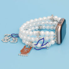 Load image into Gallery viewer, ZPB Sorority White Pearl Watch Band for Women

