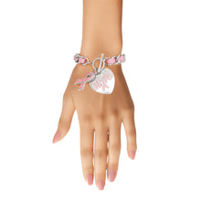 Cargar imagen en el visor de la galería, Bracelets Silver Light Pink Hope Cancer Toggle
