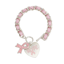 Cargar imagen en el visor de la galería, Bracelets Silver Light Pink Hope Cancer Toggle
