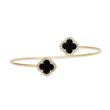 Cargar imagen en el visor de la galería, Bangle Gold Black Clover Pave Bracelet for Women
