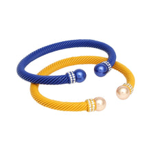 Cargar imagen en el visor de la galería, SGRHO Sorority 2 Pcs Blue Yellow Cable Bangles
