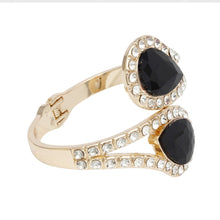 Load image into Gallery viewer, Cuff Brilliant Black Teardrop Crystal Bracelet
