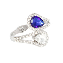 Cargar imagen en el visor de la galería, ZPB Blue and Clear Teardrop Crystal Cuff Bracelet
