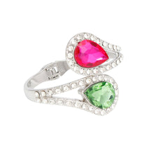 Cargar imagen en el visor de la galería, AKA Pink and Green Teardrop Crystal Cuff Bracelet
