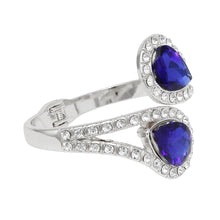 Load image into Gallery viewer, Cuff Brilliant Blue Teardrop Crystal Bracelet
