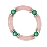 AKA Marbled Pink with Green Pearl Stretch Bracelet