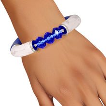 Cargar imagen en el visor de la galería, ZPB Blue White Tubular and Glass Bead Bracelet
