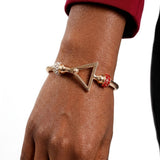 DST Delta Gold Twisted Cable Bangle Bracelet