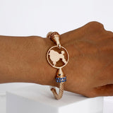SGRho Gold Cable Crest Bangle