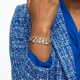 ZPB Sorority Silver Chain Greek Letter Bracelet