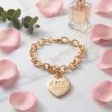 AKA Gold 1908 Legacy Heart Lock Chain Bracelet