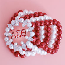 Cargar imagen en el visor de la galería, DST Bracelet Red White Pearl Delta 5 Strand for Women
