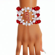 Cargar imagen en el visor de la galería, DST Bracelet Red White Pearl Delta 5 Strand for Women
