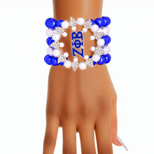Cargar imagen en el visor de la galería, Bracelet Blue White Pearl ZPB 5 Strand for Women
