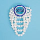 Pearl Bracelet Zeta Phi Blue White for Women