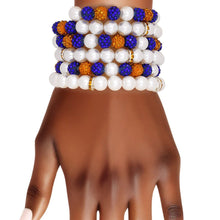 Load image into Gallery viewer, SGRHO White Pearl and Bead Memory Wire Bracelet
