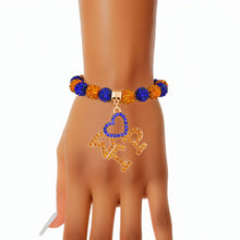 Cargar imagen en el visor de la galería, SGRHO Blue Gold Bling Sorority Charm Bracelet
