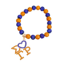 Cargar imagen en el visor de la galería, SGRHO Blue Gold Bling Sorority Charm Bracelet
