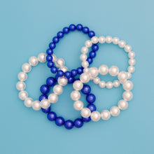 Cargar imagen en el visor de la galería, ZPB Blue White Pearl Stretch 5 Pcs Bracelets Women
