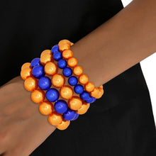 Cargar imagen en el visor de la galería, SGRHO Gold Blue Pearl Stretch 5 Pcs Bracelet Women
