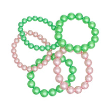 Cargar imagen en el visor de la galería, AKA Pink Green Pearl Stretch 5 Pcs Bracelets Women
