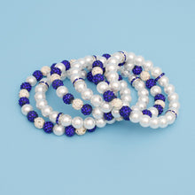 Cargar imagen en el visor de la galería, ZPB White Pearl and Bead Memory Wire Bracelet
