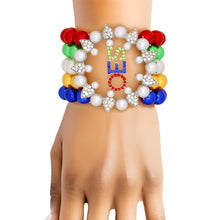 Cargar imagen en el visor de la galería, OES Sorority Multi Pearl 5 Strand Bracelet Women
