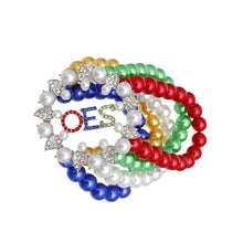 Cargar imagen en el visor de la galería, OES Sorority Multi Pearl 5 Strand Bracelet Women
