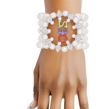Cargar imagen en el visor de la galería, OES Sorority White Pearl 5 Strand Bracelet Women
