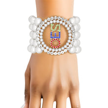 Cargar imagen en el visor de la galería, OES Sorority Round White Pearl Bracelet for Women
