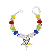 Load image into Gallery viewer, OES Sorority Rondelle Bead Star Charm Bracelet
