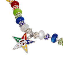 Load image into Gallery viewer, OES Sorority Rondelle Bead Star Charm Bracelet
